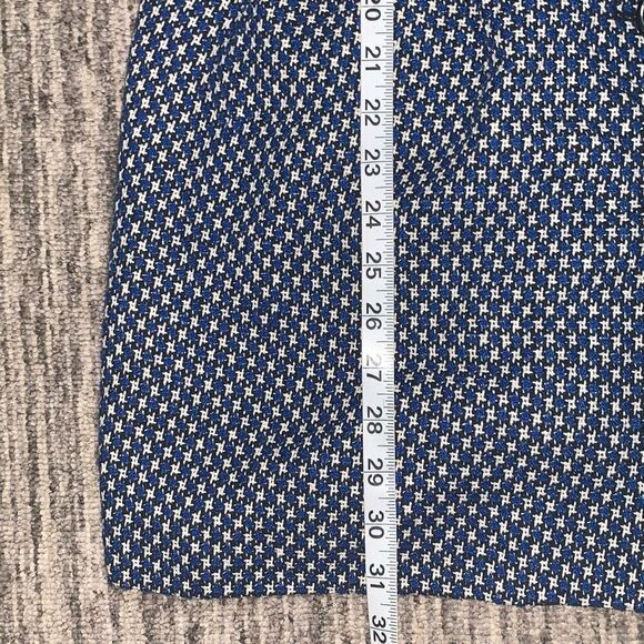 AB Studio Womens Sz 6 Button Front Wool Blend Pea Coat Blue Black White 3/4 Slee - Picture 7 of 9